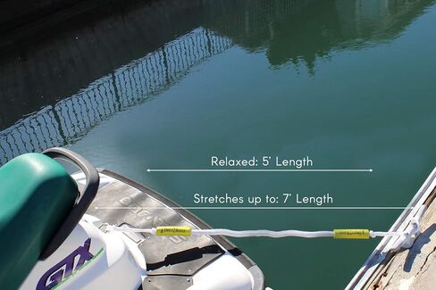 خط رصيف بنجي بطول 6 بوصات - أبيض - يمتد إلى 9 أقدام - مثالي للقوارب وPWC وJet Ski وDinghy وKayak وPontoon حتى 4000# in Saudi Arabia