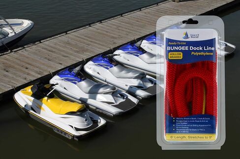 خط رصيف بنجي بطول 6 بوصات - أبيض - يمتد إلى 9 أقدام - مثالي للقوارب وPWC وJet Ski وDinghy وKayak وPontoon حتى 4000# in Saudi Arabia