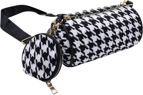 ANKOMINA Women Fashion Houndstooth Printed Crossbody Shoulder Bag Lady Small Clutch Handbag with Mini Wallet Coin Purse in Saudi Arabia