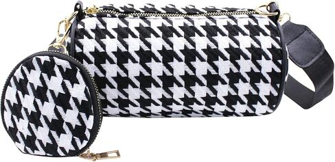 ANKOMINA Women Fashion Houndstooth Printed Crossbody Shoulder Bag Lady Small Clutch Handbag with Mini Wallet Coin Purse in Saudi Arabia