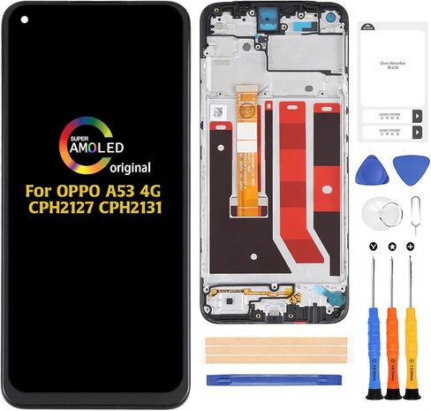 لشاشة LCD ممن لهم A53 4G (أصلية مع إطار) محول رقمي باللمس CPH2127 CPH2131 استبدال الشاشة طقم إصلاح التجميع الكامل مع الأدوات in Saudi Arabia