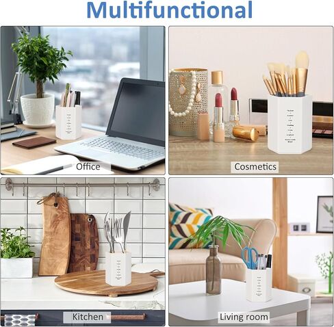 حامل أقلام للمكتب، حامل أقلام رصاص بسيط، إكسسوارات مكتب عصرية سداسية، متعدد الوظائف لتخزين أكواب أقلام الرصاص، لوازم مكتبية للنساء، المنزل، المدرسة، الفصل الدراسي والأطفال (أبيض) in Kuwait