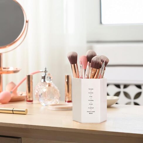 حامل أقلام للمكتب، حامل أقلام رصاص بسيط، إكسسوارات مكتب عصرية سداسية، متعدد الوظائف لتخزين أكواب أقلام الرصاص، لوازم مكتبية للنساء، المنزل، المدرسة، الفصل الدراسي والأطفال (أبيض) in Kuwait