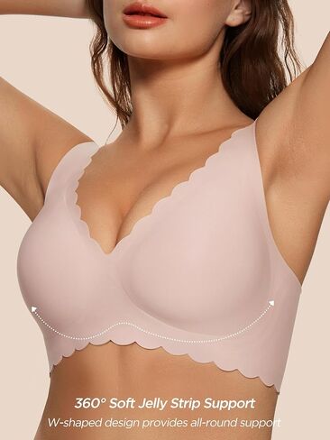 حمالات صدر عميقة على شكل حرف V للنساء بدون أسلاك داخلية، حمالة صدر مريحة للرفع بدون خياطة مع موسع in Kuwait