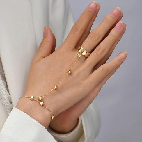 Hand Chain Bracelet Ring Bracelet Butterfly Finger Ring for Women Girls Rhinestone Hand Chain Ring Bracelets for Women Trendy Stuff in Saudi Arabia