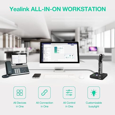 Yealink WH63 Wireless Headset with Microphone for Computer PC Laptop Teams Certified Headset Office IP VoIP Phones (WH63 UC) (Renewed) in Saudi Arabia