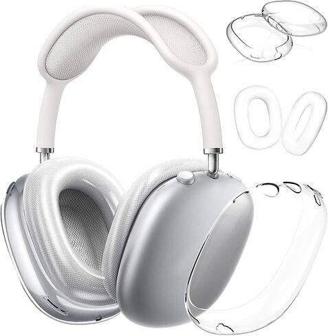 Valkit Compatible with Airpods Max Case Cover, Clear Soft TPU Protective Headphones Cover Headset Shockproof Full Case for Airpods Max -Transparent in Saudi Arabia
