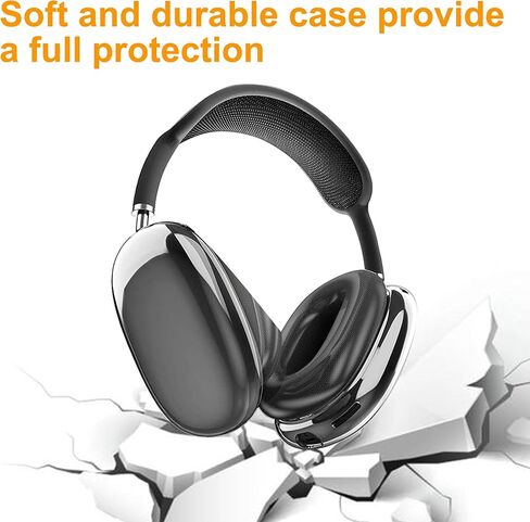 Valkit Compatible with Airpods Max Case Cover, Clear Soft TPU Protective Headphones Cover Headset Shockproof Full Case for Airpods Max -Transparent in Saudi Arabia