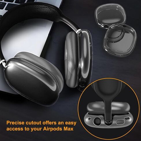 Valkit Compatible with Airpods Max Case Cover, Clear Soft TPU Protective Headphones Cover Headset Shockproof Full Case for Airpods Max -Transparent in Saudi Arabia