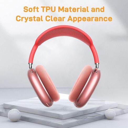 Valkit Compatible with Airpods Max Case Cover, Clear Soft TPU Protective Headphones Cover Headset Shockproof Full Case for Airpods Max -Transparent in Saudi Arabia