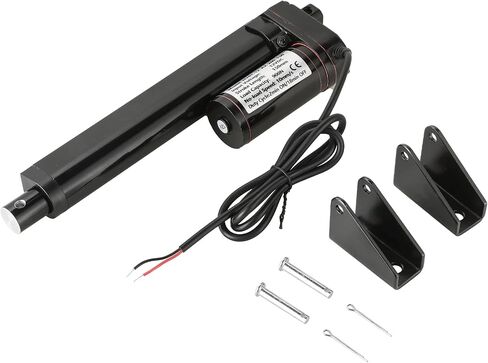 محرك خطي للسكتة الدماغية MAOPINER 4 بوصة DC12V مع دعامة تثبيت، 900N(202lbs) أقصى رفع 10 مم/ثانية لكرسي طاولة التلفزيون ورفع سرير التدليك والأريكة الكهربائية والمحرك الخطي لأتمتة المنزل (1، 4 بوصة/ 100 مم) in Kuwait