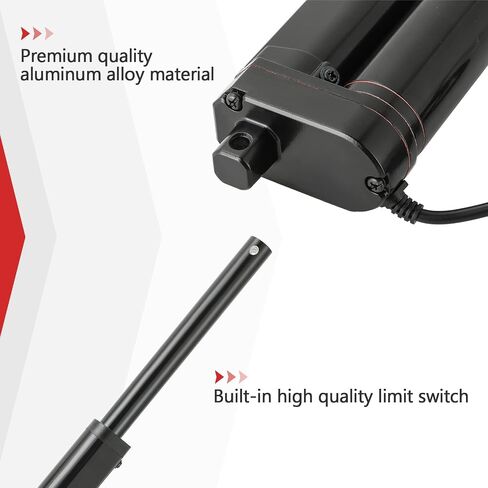 محرك خطي للسكتة الدماغية MAOPINER 4 بوصة DC12V مع دعامة تثبيت، 900N(202lbs) أقصى رفع 10 مم/ثانية لكرسي طاولة التلفزيون ورفع سرير التدليك والأريكة الكهربائية والمحرك الخطي لأتمتة المنزل (1، 4 بوصة/ 100 مم) in Kuwait