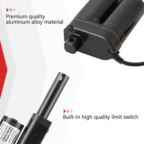 محرك خطي للسكتة الدماغية MAOPINER 4 بوصة DC12V مع دعامة تثبيت، 900N(202lbs) أقصى رفع 10 مم/ثانية لكرسي طاولة التلفزيون ورفع سرير التدليك والأريكة الكهربائية والمحرك الخطي لأتمتة المنزل (1، 4 بوصة/ 100 مم) in Kuwait