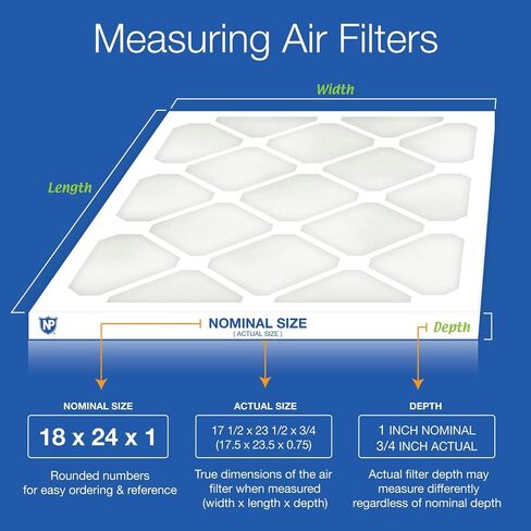 Nordic Pure 18x24x1 (17 1/2 x 23 1/2 x 3/4) Pleated MERV 7 Air Filters 2 Pack in Saudi Arabia