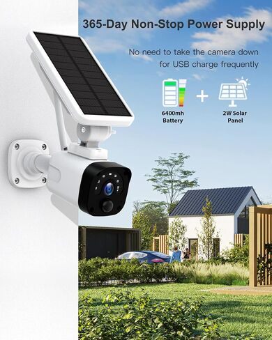 2.5K Solar Wireless Security Camera System Outdoor, 4MP Solar Camera Security Outdoor WiFi,Forever Solar Powered,HDMI Output,64GB SD,PIR Motion Detection,2 Way Audio,App Alert,IP66 Waterproof in Saudi Arabia