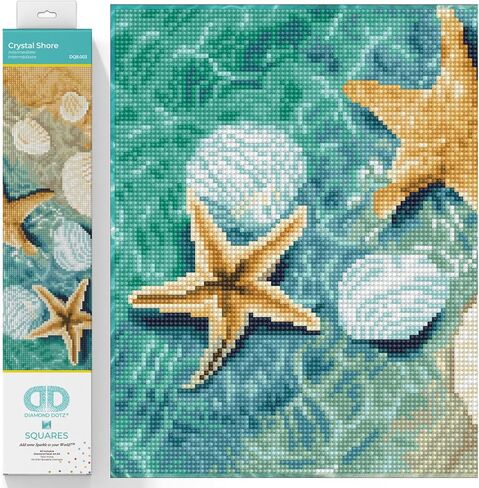 DIAMOND DOTZ ® - Crystal Shore, Full Drill, Square Dotz, Square Diamond Painting Kits, Square Drill Diamond Painting, Diamond Painting Square Drill, Square Diamond Art, 11.02"x 6.14" in Saudi Arabia