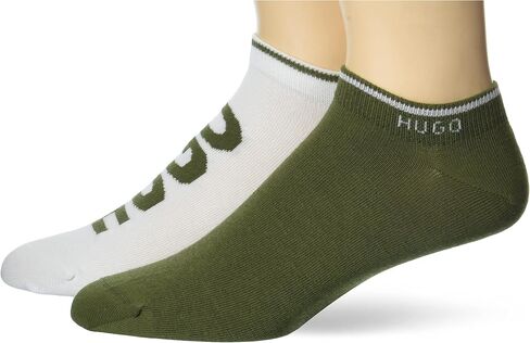 HUGO Men's 2-Pack Logo Combed Cotton Ankle Socks in Saudi Arabia