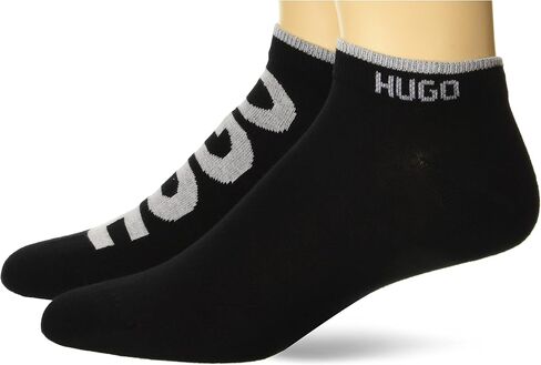 HUGO Men's 2-Pack Logo Combed Cotton Ankle Socks in Saudi Arabia