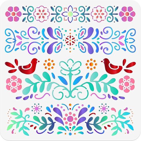 استنسل رسم غابة النجوم من NBEADS، مقاس 11.81 × 11.81 بوصة، استنسلات فنية وحرفية قابلة لإعادة الاستخدام، قالب رسم مجوف للرسم على الجدران الورقية المصنوعة من القماش الخشبي والأثاث القماشي in Saudi Arabia