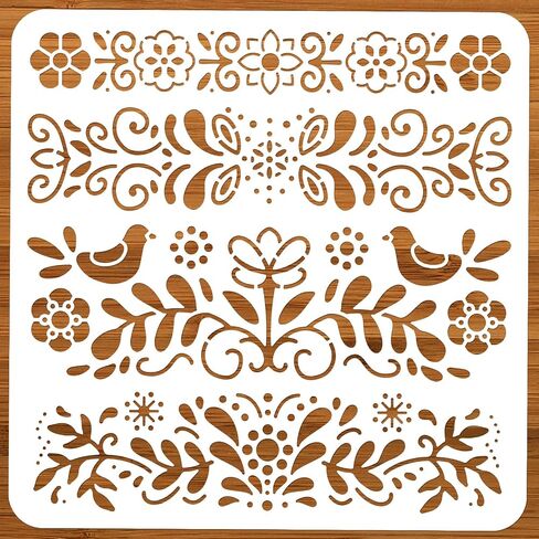 استنسل رسم غابة النجوم من NBEADS، مقاس 11.81 × 11.81 بوصة، استنسلات فنية وحرفية قابلة لإعادة الاستخدام، قالب رسم مجوف للرسم على الجدران الورقية المصنوعة من القماش الخشبي والأثاث القماشي in Saudi Arabia