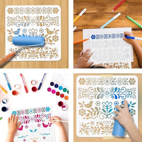 استنسل رسم غابة النجوم من NBEADS، مقاس 11.81 × 11.81 بوصة، استنسلات فنية وحرفية قابلة لإعادة الاستخدام، قالب رسم مجوف للرسم على الجدران الورقية المصنوعة من القماش الخشبي والأثاث القماشي in Saudi Arabia