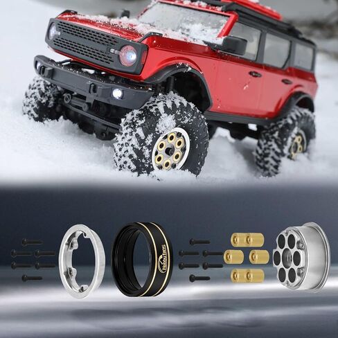 Hobby Fans 1.0 بوصة Beadlock عجلة حافة محور عجلة ألومنيوم لـ 1/18 Traxxas TRX4M 1/24 FCX24 محوري SCX24 Bronco JLU CRC Deadbolt Gladiator RC أجزاء ترقية السيارة الزاحفة، فضي in Saudi Arabia