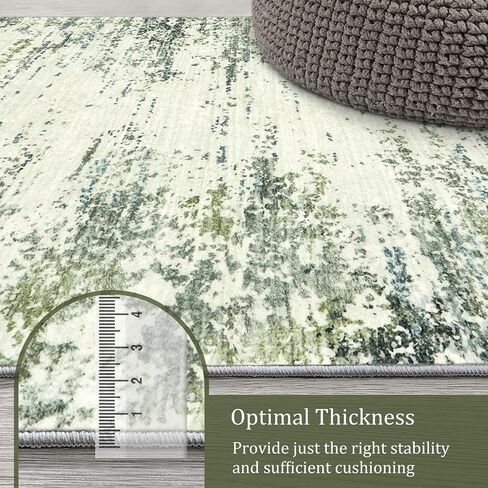 Morebes Modern 3x5 Rug Non Slip,Washable Neutral Area Rug for Bedroom, Soft Abstract Pattern Throw Floor Carpet for Entryway Entry Kitchen Bathroom Living Room Office,Black&Grey in Saudi Arabia