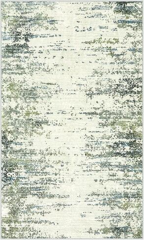 Morebes Modern 3x5 Rug Non Slip,Washable Neutral Area Rug for Bedroom, Soft Abstract Pattern Throw Floor Carpet for Entryway Entry Kitchen Bathroom Living Room Office,Black&Grey in Saudi Arabia