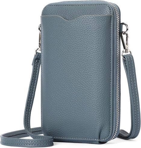 Small Cell Phone Purse Bags for Women Leather Wallet with Credit Card Slots,Black in Kuwait