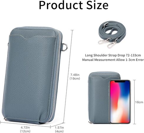 Small Cell Phone Purse Bags for Women Leather Wallet with Credit Card Slots,Black in Kuwait