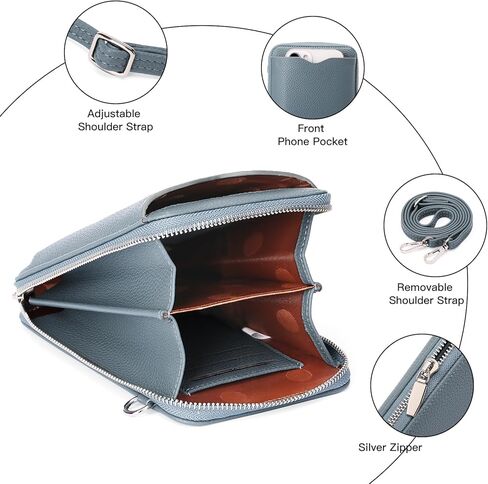 Small Cell Phone Purse Bags for Women Leather Wallet with Credit Card Slots,Black in Kuwait