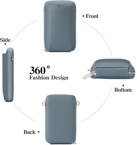 Small Cell Phone Purse Bags for Women Leather Wallet with Credit Card Slots,Black in Kuwait