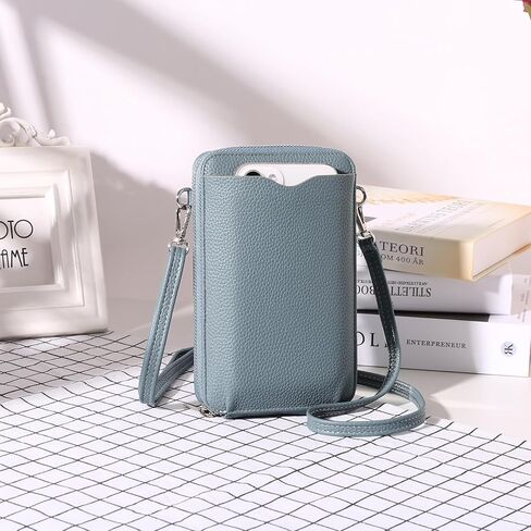 Small Cell Phone Purse Bags for Women Leather Wallet with Credit Card Slots,Black in Kuwait
