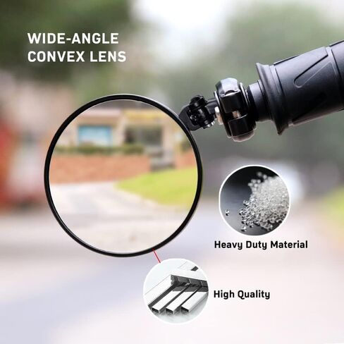 7/8" Bar End Mirror for Motorcycle Rear View - Round Dual Sport Mirrors, Adjustable Aftermarket Parts Compatible with Honda Grom, Yamaha, Suzuki, Kawasaki, Harley, Cafe Racer, Rizoma, crg in Saudi Arabia