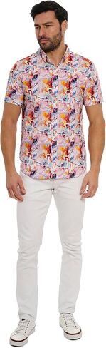 Robert Graham Men's Ledger Short Sleeve Woven Shirt in Saudi Arabia
