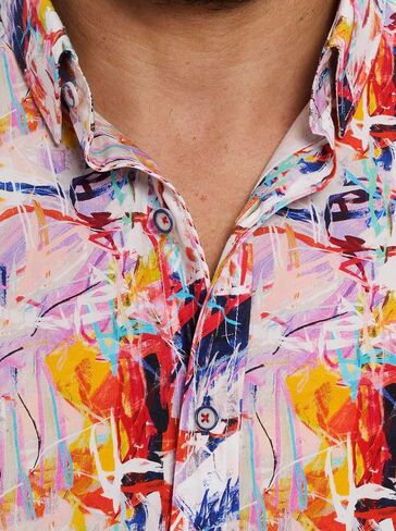 Robert Graham Men's Ledger Short Sleeve Woven Shirt in Saudi Arabia