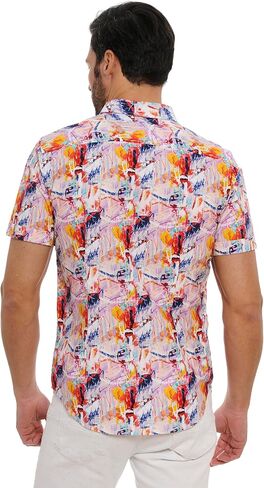 Robert Graham Men's Ledger Short Sleeve Woven Shirt in Saudi Arabia