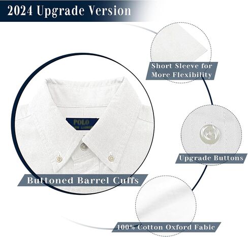 Polo Men's Short Sleeve Classic Fit Oxford Shirt for Business Casual in Saudi Arabia