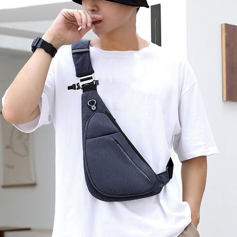 Lightweight Anti-Theft Men's Crossbody Chest Bag Multifunctional Outdoor Travel Shoulder Backpack Waterproof in Saudi Arabia