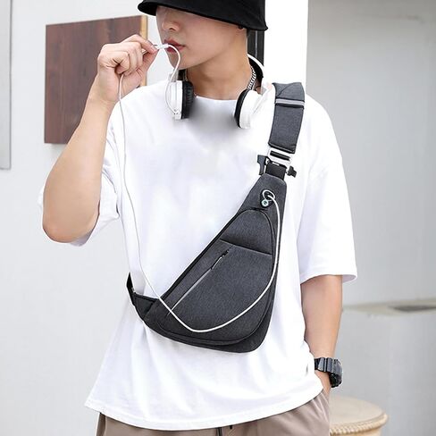 Lightweight Anti-Theft Men's Crossbody Chest Bag Multifunctional Outdoor Travel Shoulder Backpack Waterproof in Saudi Arabia