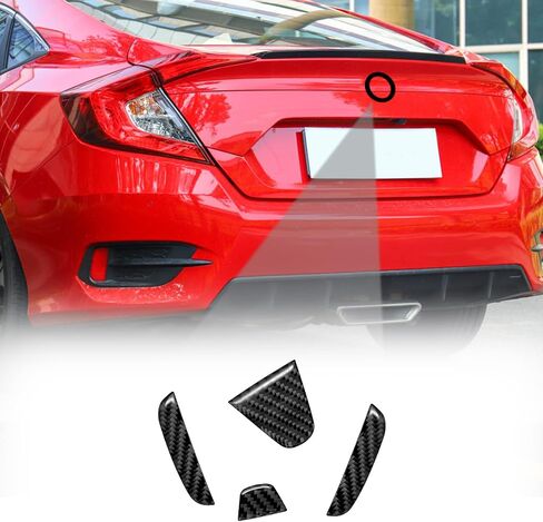 Compatible with Tailgate Emblem Badge Decal Accessory Carbon Fiber Rear Truck Logo Cap Sticker for Honda Civic 2016 2017 2018 2019 2020 2021 Black in Saudi Arabia