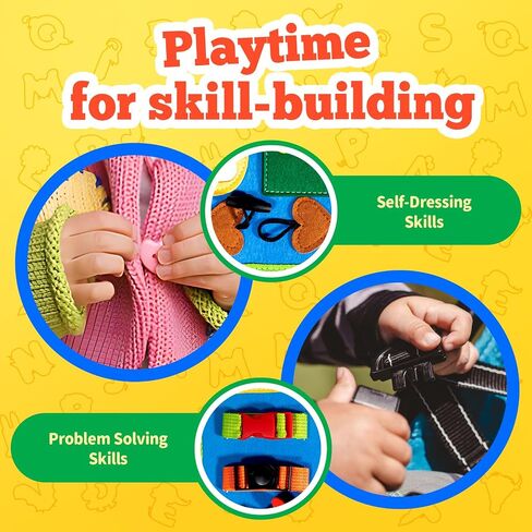 ULOVEME Busy Board for Toddlers - Montessori Toys for 1 2 3 4 Year Old Boys Girls Bithday Gift - Preschool Learning Toys Help Develop Fine Motor Skills - Toddler Travel Toys in Saudi Arabia