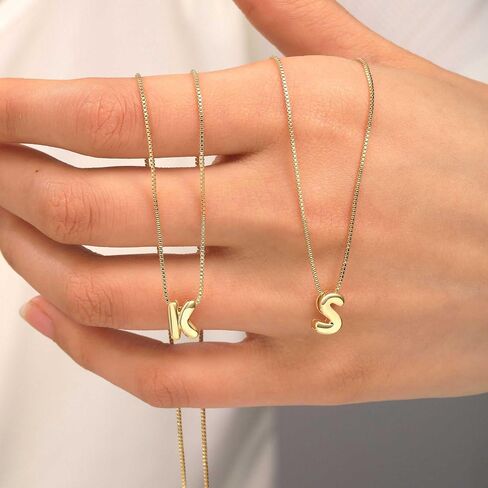 Gold Necklace for Women Gifts for Teen Girls 14K Gold Plated Adjustable Initial A-Z Charm Necklace Mothers Day Gifts for Mom Birthday Gifts for Her Daughter Girlfriend Jewelry in Saudi Arabia