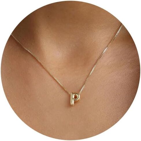 Gold Necklace for Women Gifts for Teen Girls 14K Gold Plated Adjustable Initial A-Z Charm Necklace Mothers Day Gifts for Mom Birthday Gifts for Her Daughter Girlfriend Jewelry in Saudi Arabia