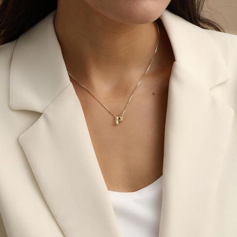 Gold Necklace for Women Gifts for Teen Girls 14K Gold Plated Adjustable Initial A-Z Charm Necklace Mothers Day Gifts for Mom Birthday Gifts for Her Daughter Girlfriend Jewelry in Saudi Arabia