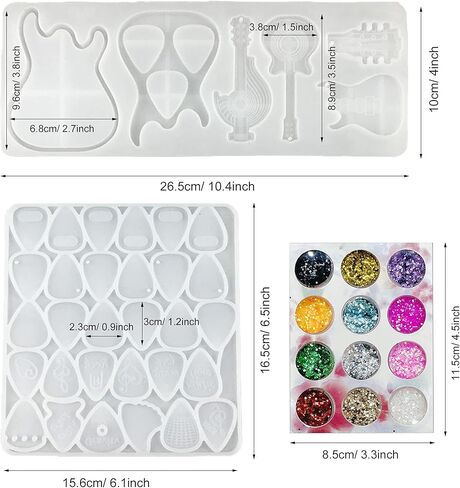 قوالب حلق كاي واي، 6 قطع قالب حلق من راتنج الريش الدائري، 50 قطعة من خطافات الأذن مع حلقات قفز، وترتر، مجموعة قوالب صب راتنجات الايبوكسي DIY لصنع سلاسل المفاتيح والأقراط in Kuwait