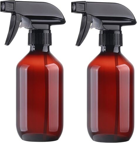 Plastic Spray Bottles Clear and Brown Refillable Container Empty Spray Bottle 10oz/300ml Adjustable Head Sprayer and Stream for Cleaning Products, Plants, Pet, Hair, Cooking in Saudi Arabia