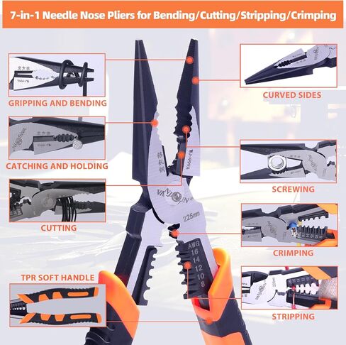 8 inch Linemans Pliers, High Leverage Linemans Pliers, Linemans Side Cutting Pliers for Cutting Clamping Screwing, High-carbon Steel Forged Heavy Duty Lineman Tools in Saudi Arabia