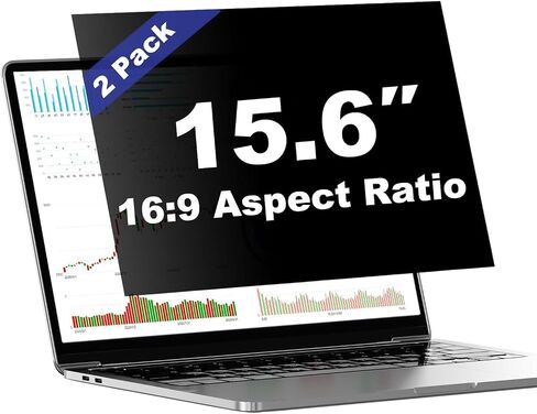 [2 Pack 15.6 Inch Laptop Privacy Screen Shield for 16:9 Widescreen Laptop Monitor - Anti-Glare Blue Light Privacy Filters and Anti Spy Privacy Screen Protector Film in Kuwait