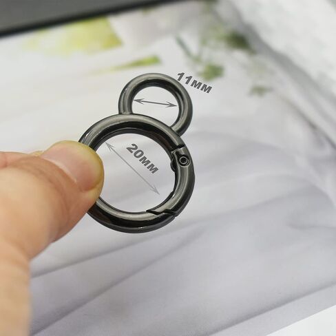 Bytiyar 10 قطع 20 مم داخل القطر خطافات زنبركية دائرية مع فتحة ثابتة وبوابة من سبائك الزنك على شكل حرف O ومشابك سلسلة مفاتيح DIY ملحق ذهبي فاتح in Kuwait